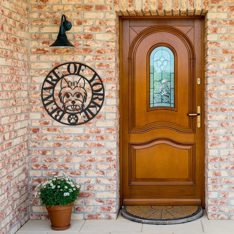 Beware of Yorkie Metal Wall Sign - Cool Gear Pro