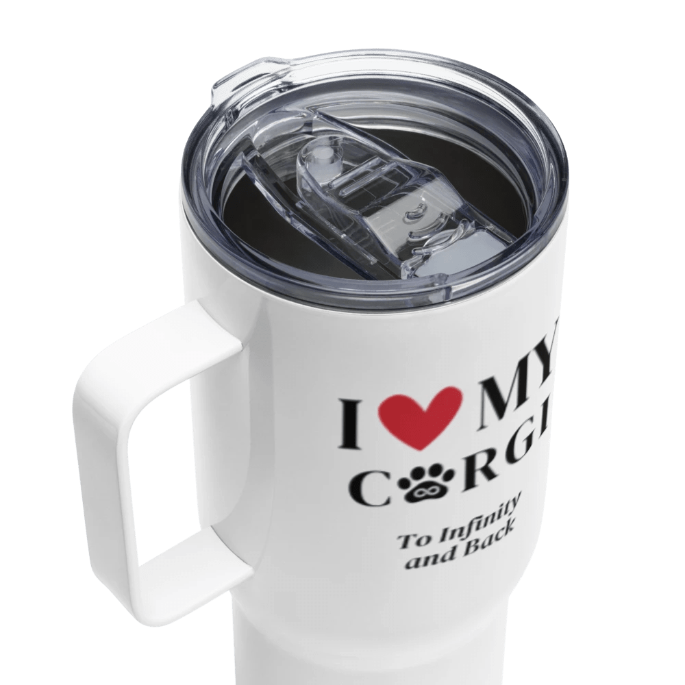 I Love My Corgi to Infinity Travel Mug - Cool Gear Pro