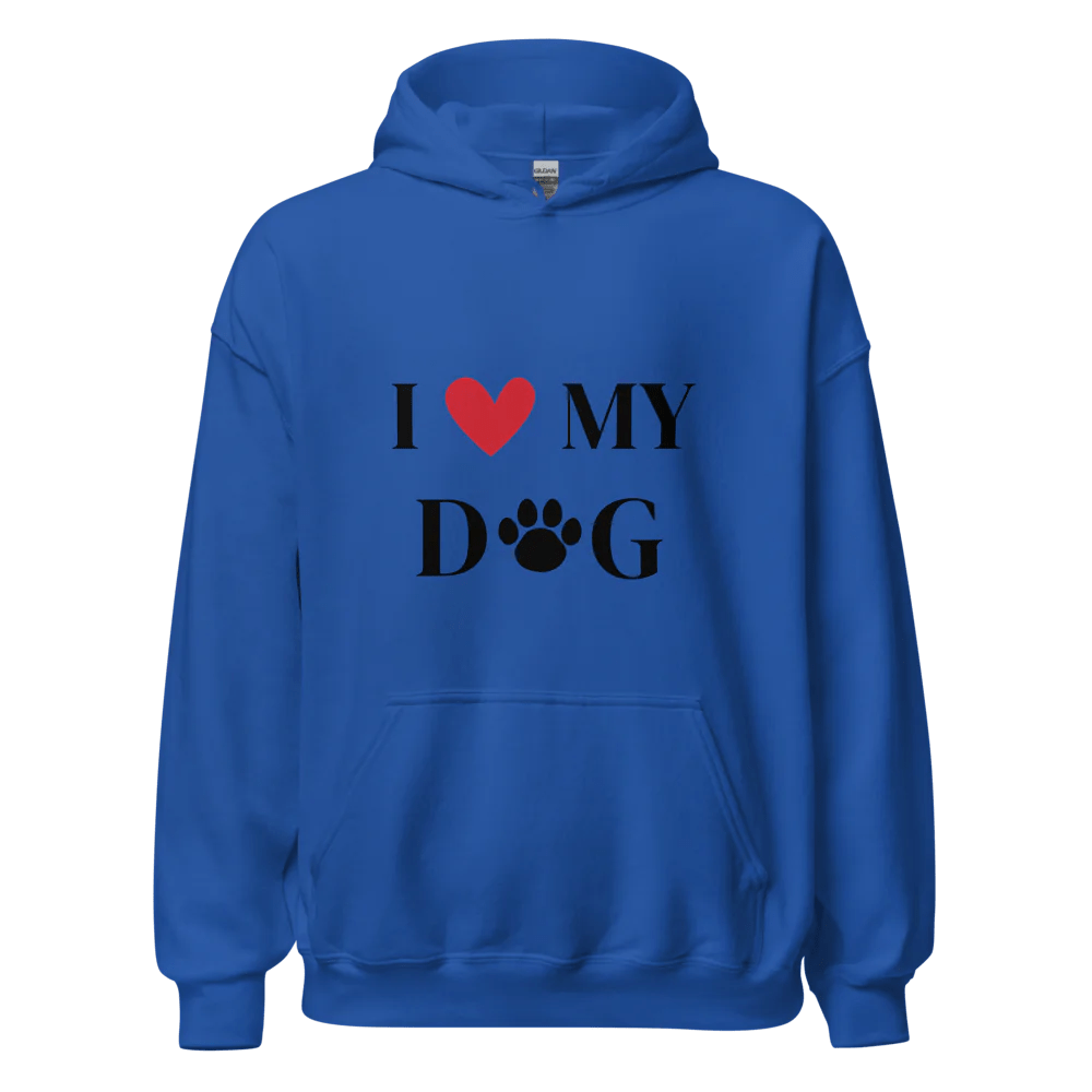 I Love My Dog Hoodie Blue - Cool Gear Pro