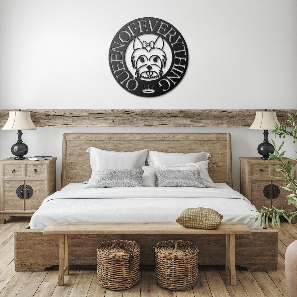 Queen of Everything Yorkie Metal Wall Sign - Cool Gear Pro